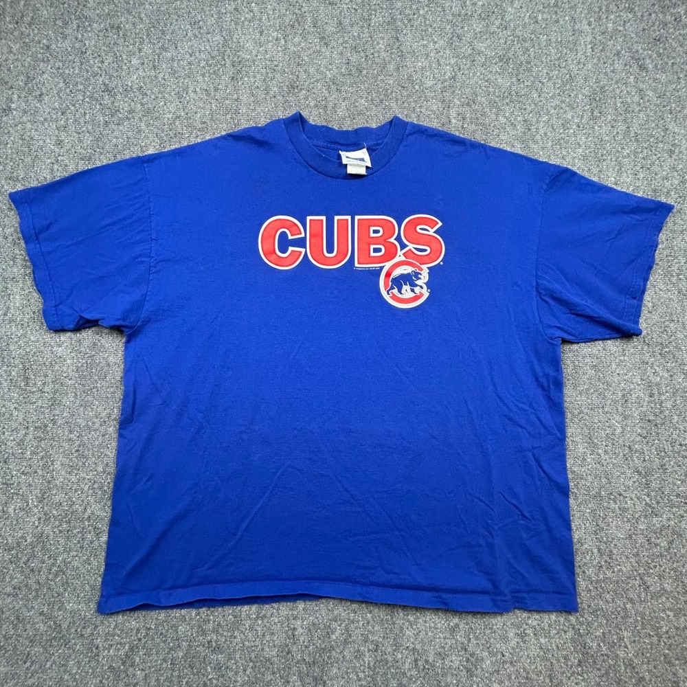 VTG CSA Chicago Cubs T-Shirt Men 3X Blue Graphic Logo MLB Baseball 2003 Y2K